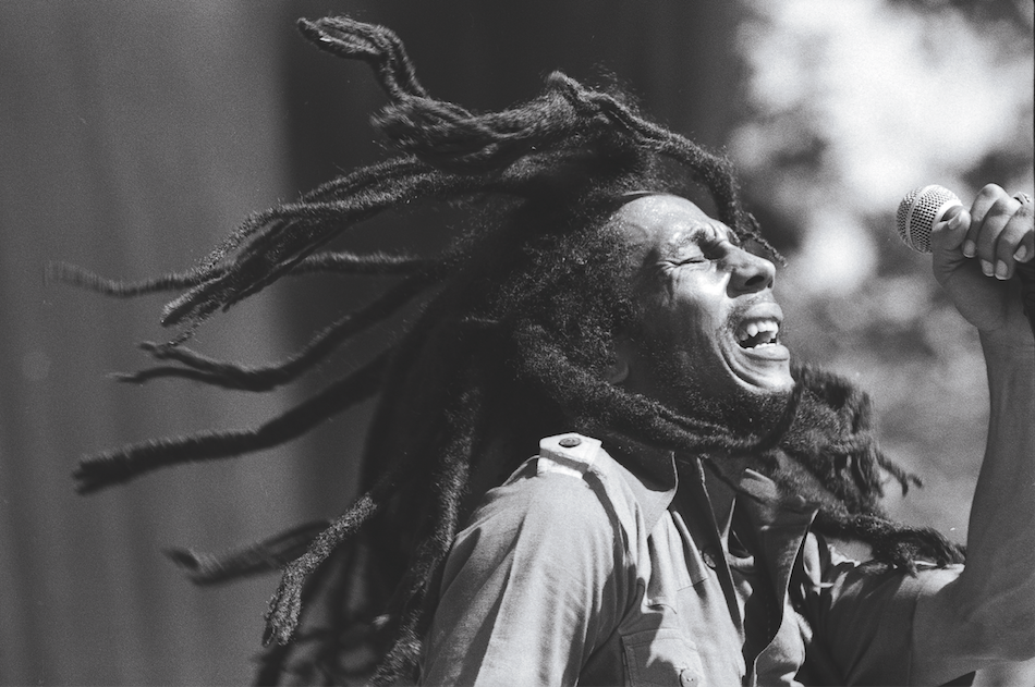 Bob Marley in California il 23 luglio 1978. Foto di Bruce Talamon